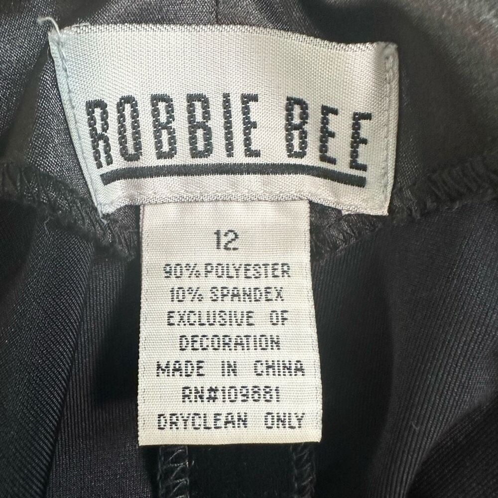 Vintage 90’s Robbie Bee Formal Dress Black Velvet Maxi Boat Neck Goth Size M - Picture 4 of 12